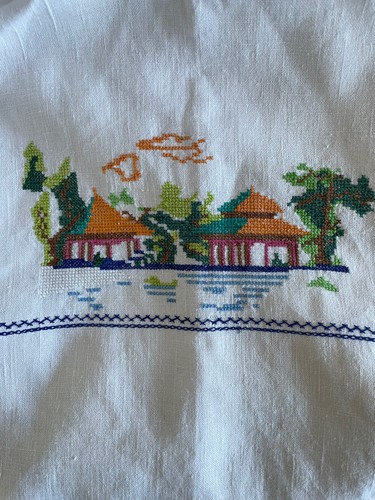Vintage tablecloth white - tablecloth,,