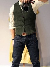 Men Tweed Waistcoats Retro