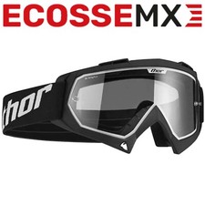 New THOR Black Enemy Kids Child Youth Goggles Clear Lens Motocross ATV