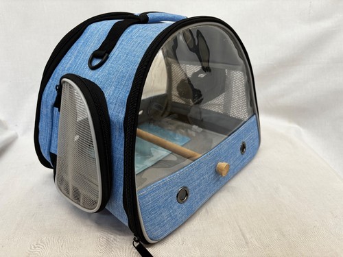Blue foldable bird carrier - blue,