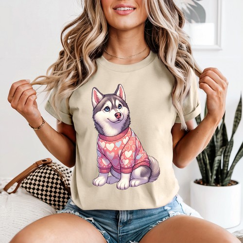 Cute husky womens shirt - womens, t-shirt