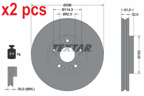 Pcs sides front fits - x2,