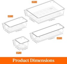 BNIB Lifewit 25pcs Drawer Organiser Set, Clear Trays Plastic - CG C64