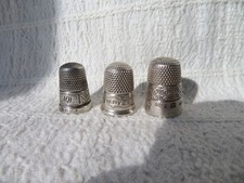 3 X ANTIQUE SILVER THIMBLES, 2