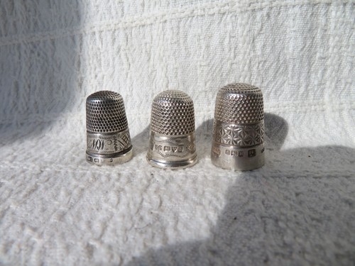 Antique silver thimbles 2 - x, thimbles,