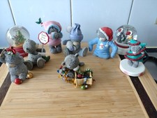Christmas Me To You Bear Job Lot, 7 Figures & 2 Snow Globes. Unboxed