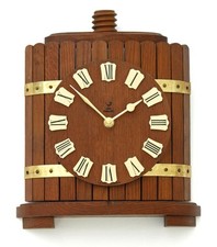 Vintage 31cm Jaz Wall Clock - Retro French Mid Century Wooden Cider Press Gift