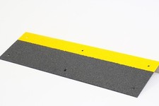 Anti-slip Stair Treads Nosing Black & Yellow -  Heavy Duty - Steel Grit DDA 55mm