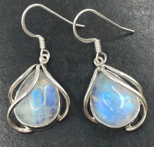 Rainbow moonstone pear solid