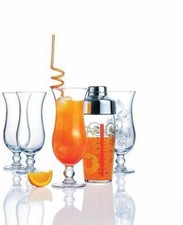 Luminarc Cocktail Shaker & Hurricane Glass Set 5 Piece 44cl Drinking Glasses