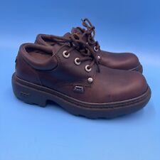 POD Vintage 90's Brown Leather Chunky Hard Toe Shoes School Work - UK 7 / EU 41
