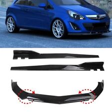 Gloss Black Front Bumper Lip Splitter Spoiler+46'' Side Skirt For Vauxhall Corsa