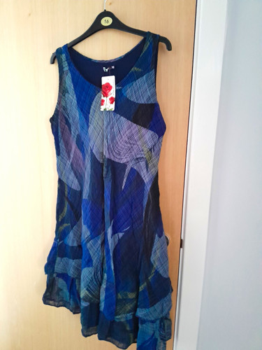 Womens blue abstract neck - womens, v-neck