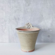 Vintage Alastair Hardie studio pottery stoneware green ash glazed wall planter