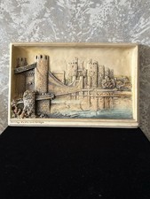 Ivorex Plaque By Osborne- Conway Castle And Bridge Lge Size 29cm X 19cm