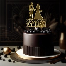 Mr And Mrs Wedding Cake Topper