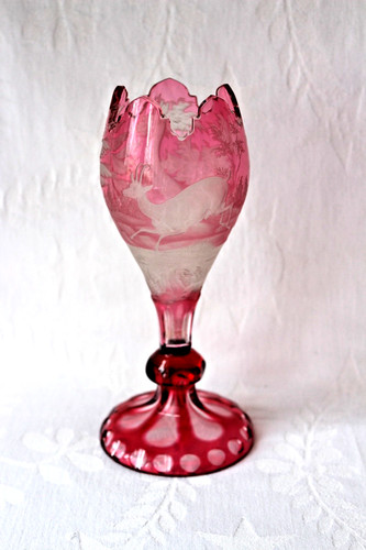 Antique bohemian pink stained - antique,
