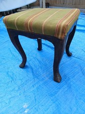 Antique Mahogany Dressing Table Stool Victorian Splayed Legs Upholstered