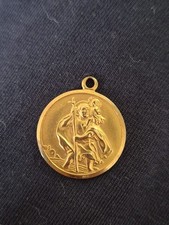 9ct Gold St Christopher Pendant Medal - 20mm