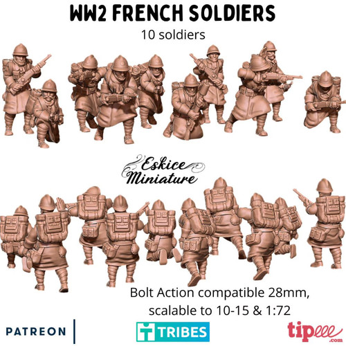 Ww2 french soldiers set 3d - french,