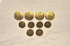 Original WW2 British Army 11th Hussars Officer Service Dress Jacket Buttons Set