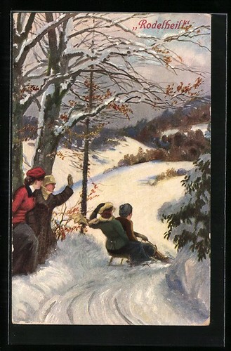 Sledding fun ladies on - sledding,