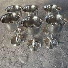 6 vintage EPNS Silver Plate Pedestal Wine Goblets