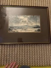 Framed watercolour sun - framed,
