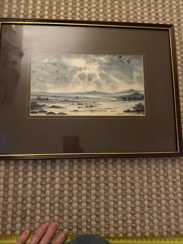 Framed watercolour sun - framed,