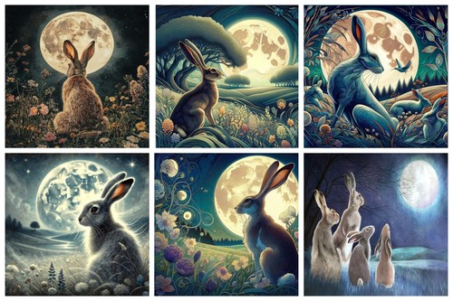Hares the moonlight - hares,