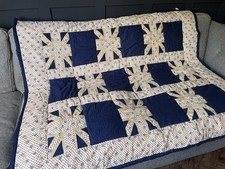 Lakeland Britannia Throw – Union Jack Patchwork Quilt 100% Cotton – 156 x 132cm