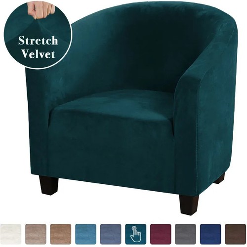 Stretch velvet club sofa chair - sofa,