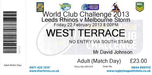 Rugby league ticket - league,