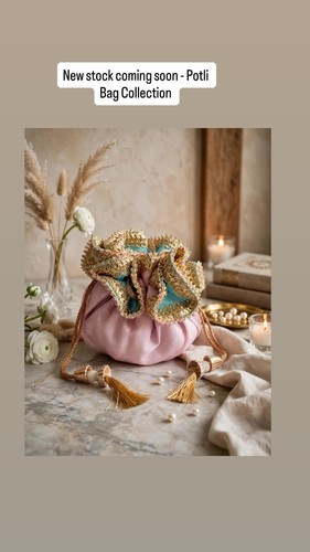 Pink potli bag indian - pink,