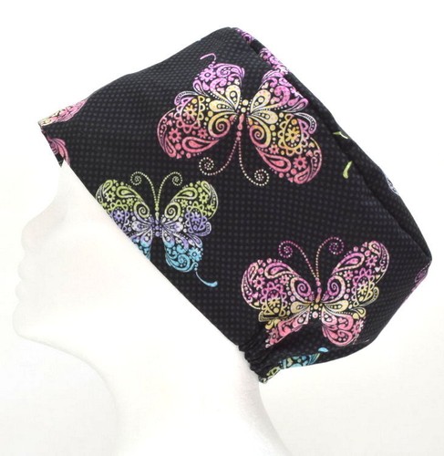 Midnight butterflies scrub cap - midnight,