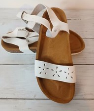 LOLA GONZALEZ Ladies white leather sandals size 3 EUR 36
