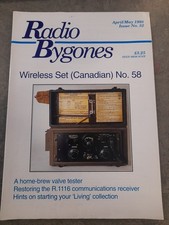 Vintage RADIO BYGONES, issue No. 52, Apr/May 1998 -WIRELESS SET( CANADIAN) NO.58