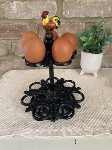 Vintage cast metal - cast, egg