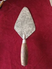 Vintage Solid Cast Steel Whs Worn 9 Inch  Brick Laying Trowel Steel End Cap