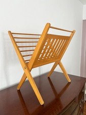 Vintage Wooden Folding Magazine Rack Mid Century Design Yugoslavia