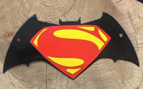 Batman superman porcelain sign - batman,