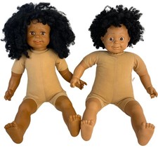Smoby Toys Rio & Ria Black Medium Skin Curly Hair Set of 2 Baby Toddler Dolls