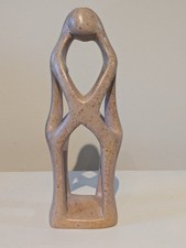 Hand Carved Soapstone Lovers Sculpture 21cm – African Art 541g