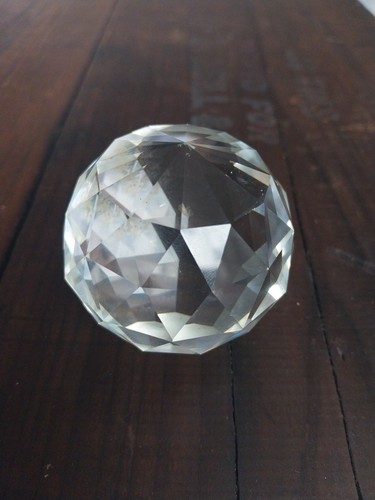 Faceted crystal glass ball - faceted,