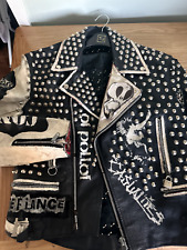 Mens Black Leather Studded and Spiked Jacket, Men Biker Studded Jacket Rock Punk
