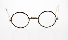 VTG Windsor 10k Gold Black Round Wire Frame Glasses 1920's John Lennon