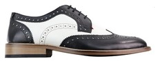 Mens Black White Gatsby Oxford