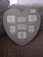 Grey Wooden Heart Shaped Photo Frame