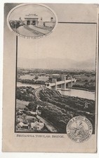 1904 Postcard Britannia Tubular Railway Bridge L&NR railway Wales  - A1056
