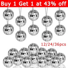 36 Glitter Lighting Ball Decoration Tree Disco Party Decor Mini Mirror Balls UK